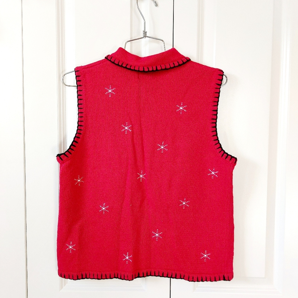Rustic Snowman Zip Sweater Vest size Petite Small Breckenridge‎ Christmas - Picture 2 of 6